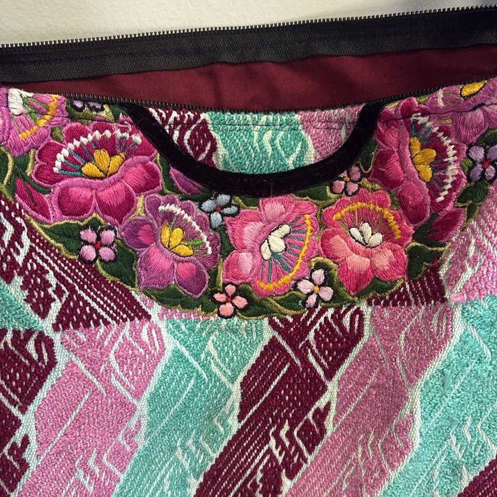 Colorful Patterned Tote Bag Handmade in Guatemala - Picture 3 of 10